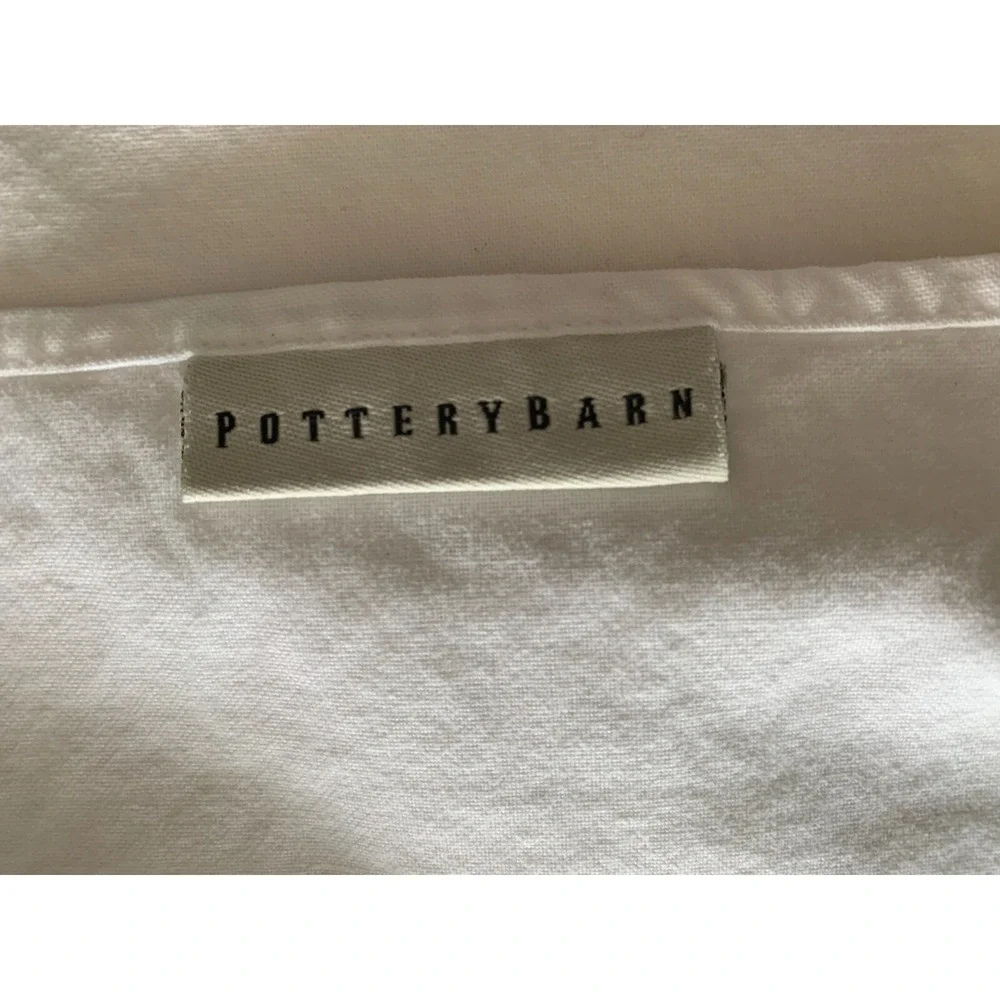Pottery Barn Kitchen Tea Towel LOT of 2 Embroidered Butterfly Purple White